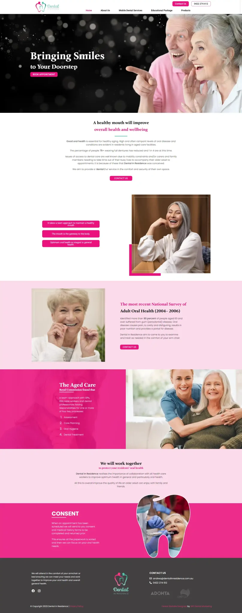 website's mobile-friendly landing page