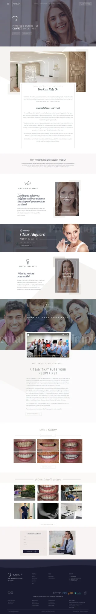 Dentists of Ivanhoe mobile-friendly website